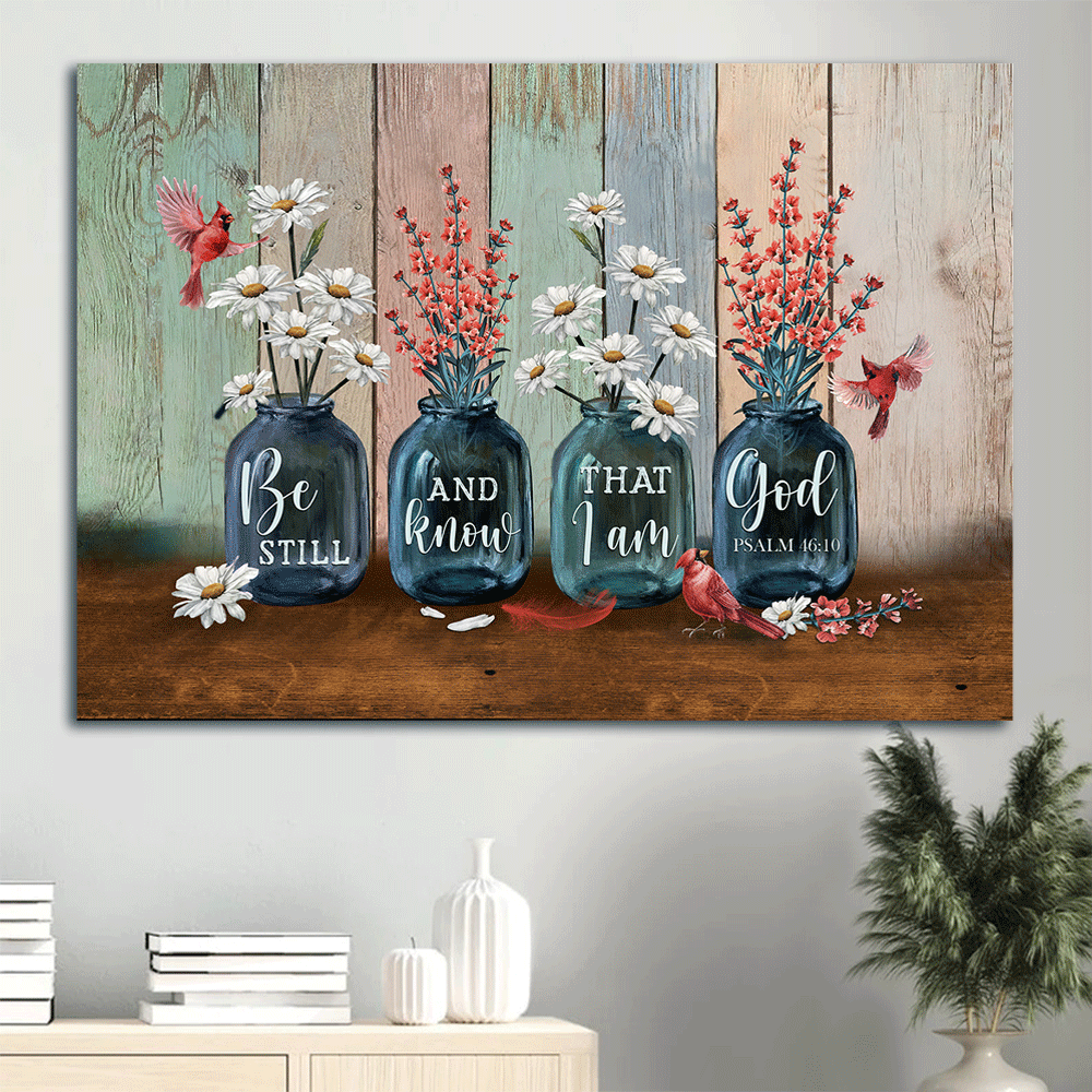 Christian Landscape Poster Home Decor Gift – Be Still and Know – Flower Cardinal Wall Art Christian Landscape Poster Home Decor Gift – Be Still and Know – Flower Cardinal Wall Art