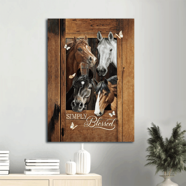 Christian Home Decor Gift: Jesus Portrait Poster with Quarter Horses and Butterfly – Wall Art Prints