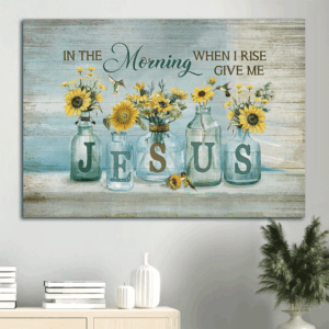 Give Me Jesus Landscape Poster: Sunflower Crystal Vase Hummingbird  Poster Home Decor Gift - Christian Wall Art Gift