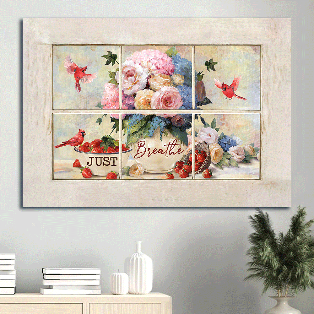 Jesus Landscape Poster Home Decor Gift – Christian Wall Art with Rose Strawberry Cardinal – Just Breathe Poster Home Decor Gift Print Jesus Landscape Poster Home Decor Gift – Christian Wall Art with Rose Strawberry Cardinal – Just Breathe Poster Home Decor Gift Print