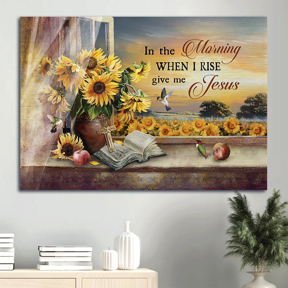 Jesus Landscape Poster: Sunflower Field Sunset Painting Hummingbird Poster Home Decor Gift – Christian Wall Art Jesus Landscape Poster: Sunflower Field Sunset Painting Hummingbird Poster Home Decor Gift – Christian Wall Art
