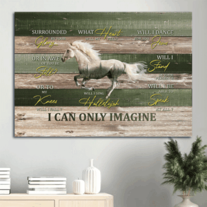 Christian Landscape Poster: Running & White Horse Painting - Gift for Christian Home Decor - I Can Only Imagine Wall Art