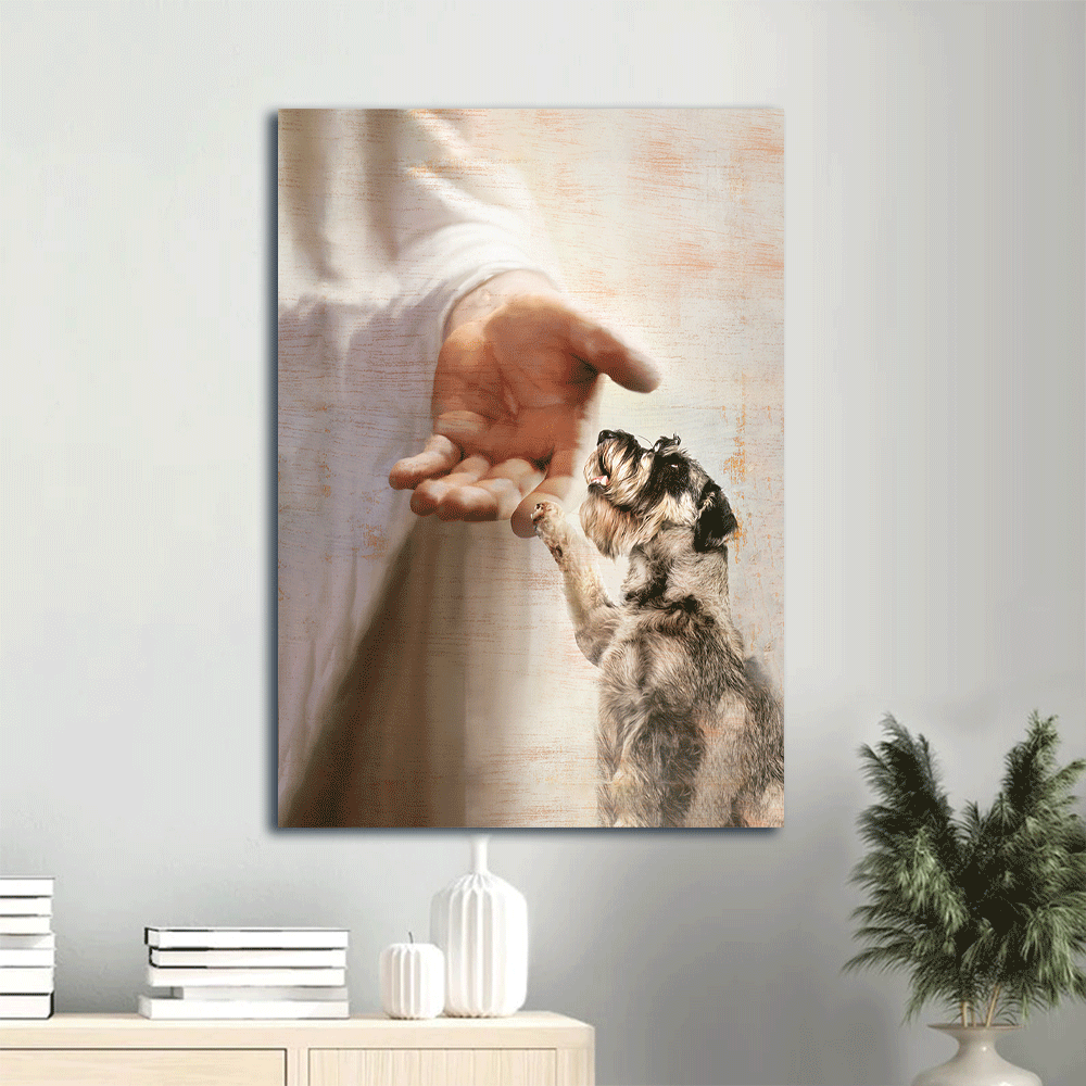 Schnauzer Portrait Poster Home Decor Gift – Dog Lover Wall Art with Jesus Hand – Unique Dog Portrait Prints Schnauzer Portrait Poster Home Decor Gift – Dog Lover Wall Art with Jesus Hand – Unique Dog Portrait Prints
