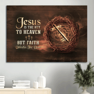 Jesus Landscape Poster: Key to Heaven Home Decor Gift for Christians - Christian Wall Art Prints