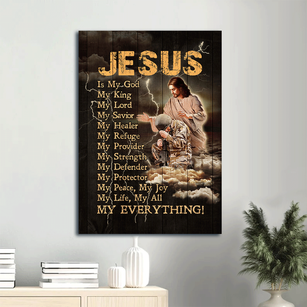 Jesus Portrait Poster Home Decor Gift – Soldier Thunder – Christian Wall Art Jesus Portrait Poster Home Decor Gift – Soldier Thunder – Christian Wall Art