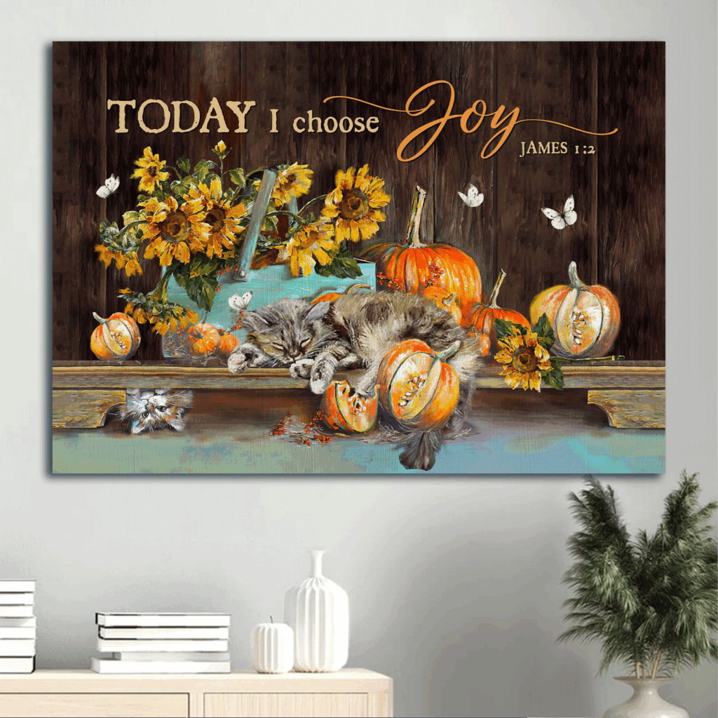 Christian Home Decor Gift: Jesus Landscape Poster with Sleeping Cat and Sunflower Drawing – Joyful Poster Home Decor Gift Print for Cat Lovers Christian Home Decor Gift: Jesus Landscape Poster with Sleeping Cat and Sunflower Drawing – Joyful Poster Home Decor Gift Print for Cat Lovers