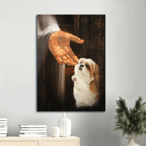 Jesus Portrait Poster: Shih Tzu Puppies & Christian Dog Lover Gift - Wall Art Prints