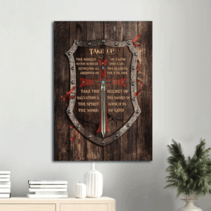 Warrior Jesus Shield Drawing Poster: Christian Home Decor Gift with Faith Wall Art Prints