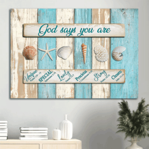 Unique Seashell Jesus Landscape Poster - Christian Home Decor Gift Prints