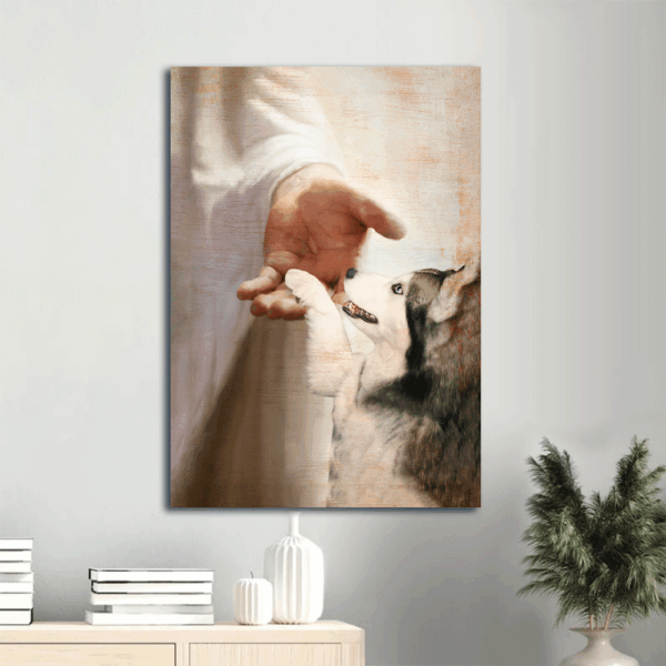 Siberian Husky Jesus Portrait Poster: Gift for Christian Dog Lover – Wall Art Prints