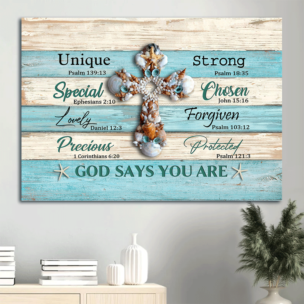 Seashell Cross Jesus Landscape Poster Home Decor Gift for Christian – Wall Art Prints Seashell Cross Jesus Landscape Poster Home Decor Gift for Christian – Wall Art Prints