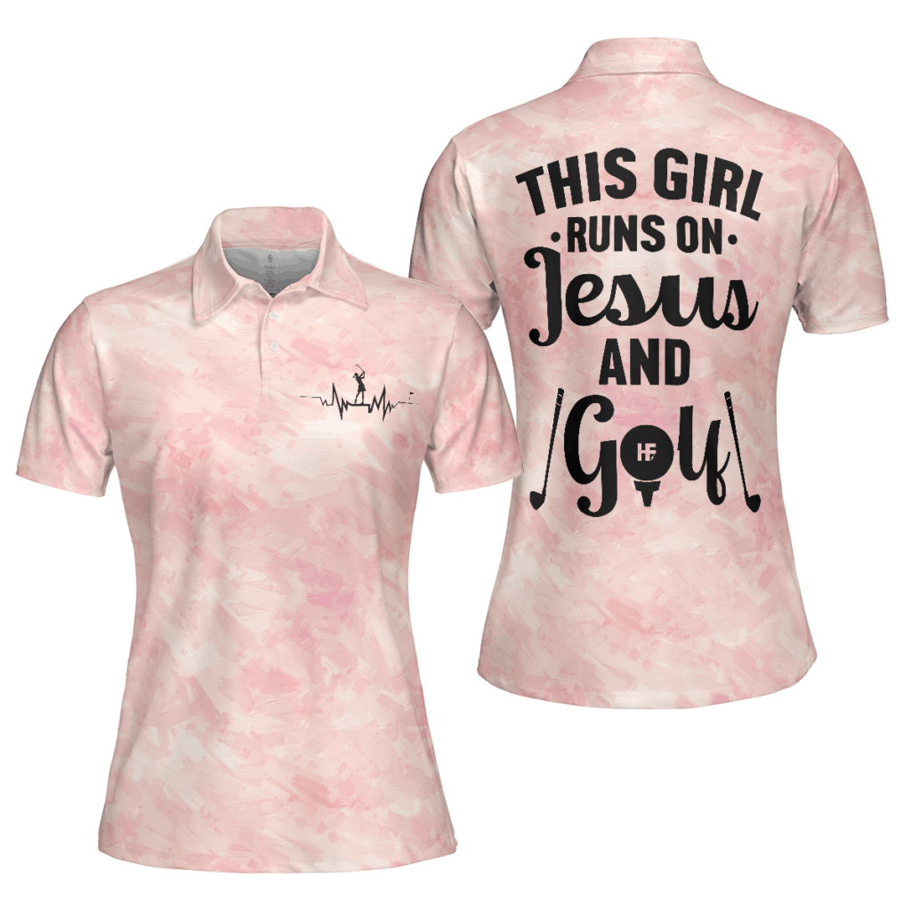 Jesus and Golf Lover Short Sleeve Women Polo Shirt – Ideal Gift for Women Jesus and Golf Lover Short Sleeve Women Polo Shirt – Ideal Gift for Women