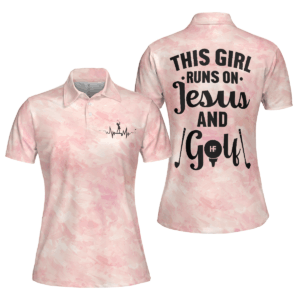 Jesus and Golf Lover Short Sleeve Women Polo Shirt - Ideal Gift for Women