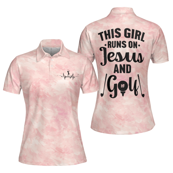 Jesus and Golf Lover Short Sleeve Women Polo Shirt – Ideal Gift for Women