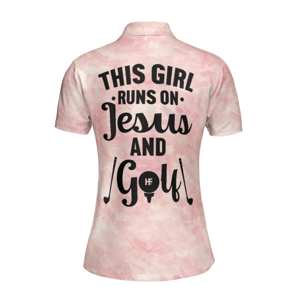 Jesus and Golf Lover Short Sleeve Women Polo Shirt – Ideal Gift for Women