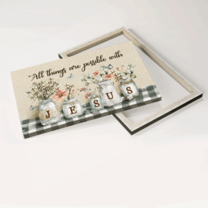 Christian Home Decor: Jesus Landscape & Butterfly Poster Gift - All Things Possible Wall Art 3