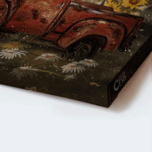 Jesus Landscape Poster: Christian Home Decor Gift - Old Ladybug Car Sunflower Drawing 3