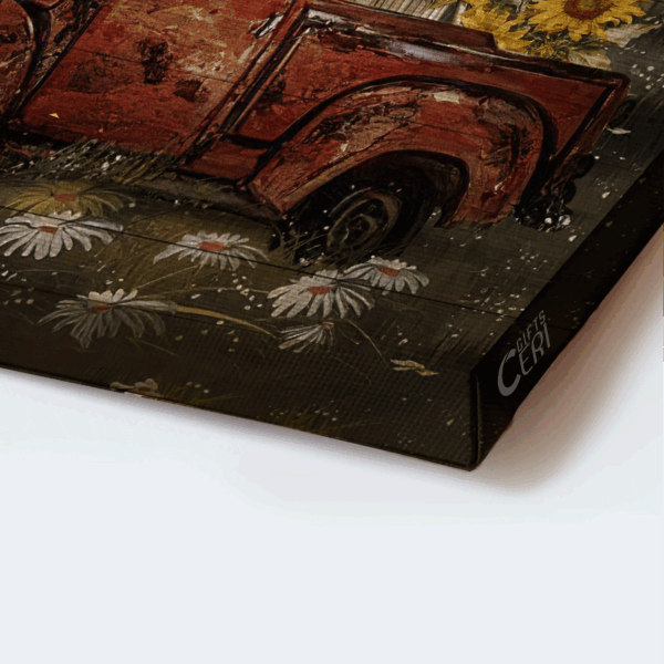 Jesus Landscape Poster: Christian Home Decor Gift – Old Ladybug Car Sunflower Drawing