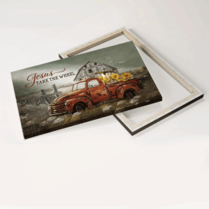 Jesus Landscape Poster: Christian Home Decor Gift - Old Ladybug Car Sunflower Drawing 1