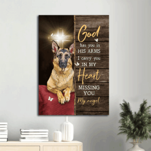 German Shepherd and Jesus Portrait Poster Home Decor Gift - Dog Lover Wall Art with Christian Theme