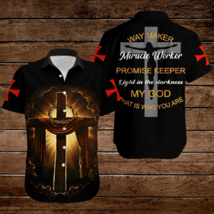 Way Maker Miracle Worker Hawaiian Shirt - Light in Darkness My God Jesus - Short Sleeve