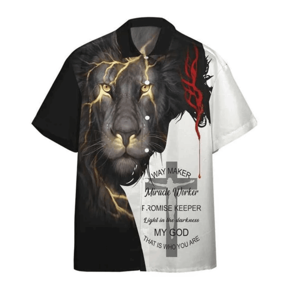 Jesus Christ Aloha Shirt – Way Maker Miracle Worker Promise Keeper Hawaiian Shirt