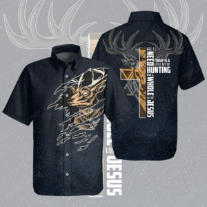 Gifury Deer Hunting Aloha Shirt A Whole Lot of Jesus Hawaiian Shirt