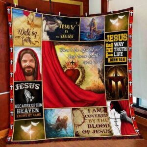 Dont Be Afraid Just Have Faith Jesus Christ Quilt Blanket
