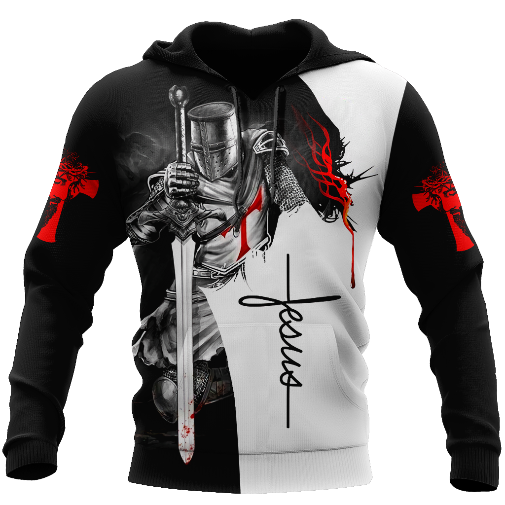 Christian Apparel Knight Inside Jesus Red Cross Black White T-shirt Jesus Hoodie 2025 Christian Apparel Knight Inside Jesus Red Cross Black White T-shirt Jesus Hoodie 2025