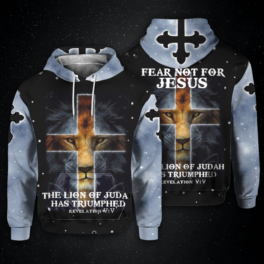Jesus T-shirt Fear Not For Jesus The Lion Of Juda Has Triumphed Black Lion T-shirt Jesus Hoodie 2025 Jesus T-shirt Fear Not For Jesus The Lion Of Juda Has Triumphed Black Lion T-shirt Jesus Hoodie 2025