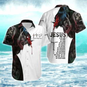 Faith Hope and Love Jesus Hawaiian Shirt - Trendy Faith-Based Apparel