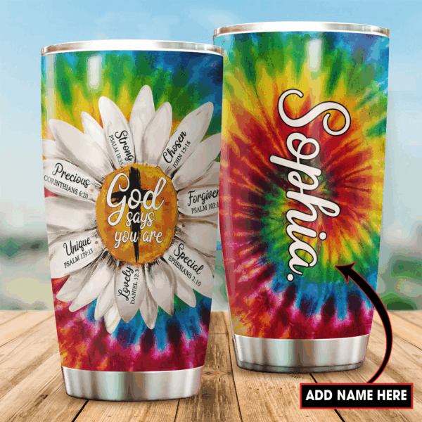 Jesus-Daisy God Say You Are Personalized Name Stainless Steel Tumbler 20Oz – Jesus Lover Men Women