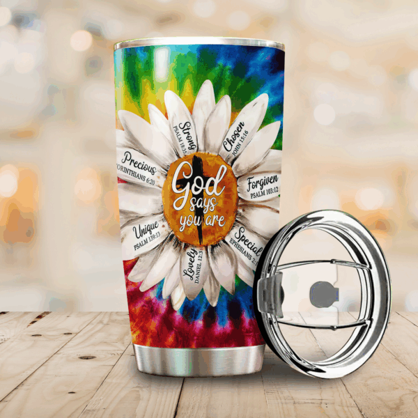Jesus-Daisy God Say You Are Personalized Name Stainless Steel Tumbler 20Oz – Jesus Lover Men Women