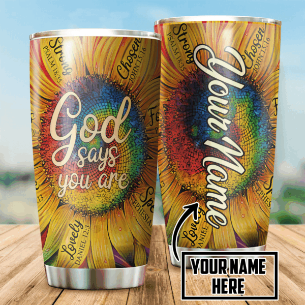 jesus-Daisy God Say You Are Personalized Name Stainless Steel Tumbler 20Oz DA20052102 – Jesus Lover Men Women