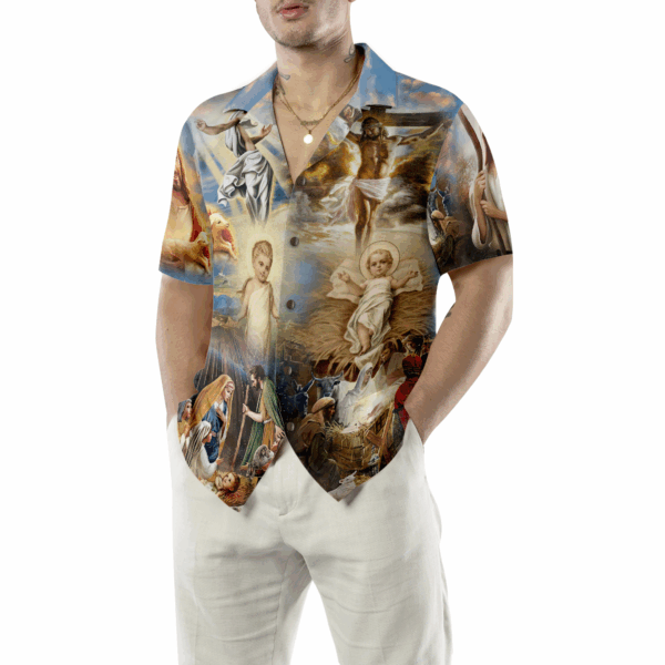 Hawaiian Shirt featuring The Life of Jesus – Vibrant and Unique Design