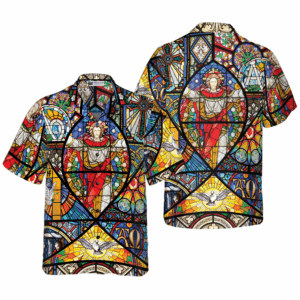 Jesus Resurrection Colored Pattern Hawaiian Shirt - Unique & Stylish Design