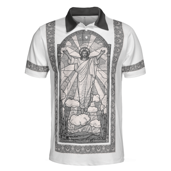 Jesus’s Resurrection Egyptian Polo Shirt, Black And White Jesus Polo Shirt, Best Christian Shirt For Men