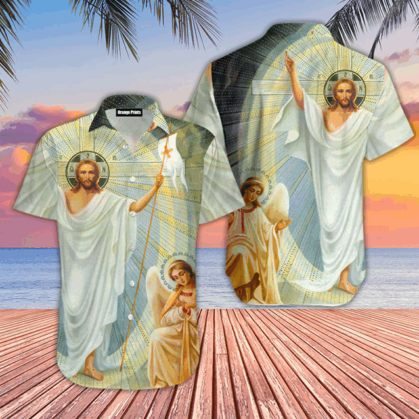 Jesus Is Risen Easter Sunday Hawaiian Shirt for Christians Trendzontee