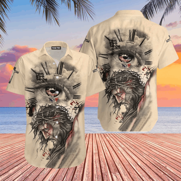 Unique Jesus Eye Clock Hawaiian Shirt – Trendy and Stylish Design