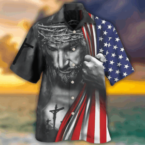 Jesus America Hawaiian Shirt Hoodifize: One Nation Under God Design