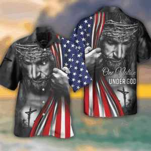 Jesus America Hawaiian Shirt Hoodifize: One Nation Under God Design 1