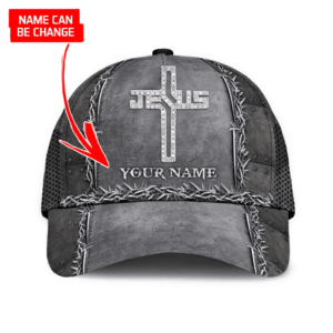 Personalized Name Jesus Is My Savior Diamond Cross Classic Cap - Gift 2025 for Men Women