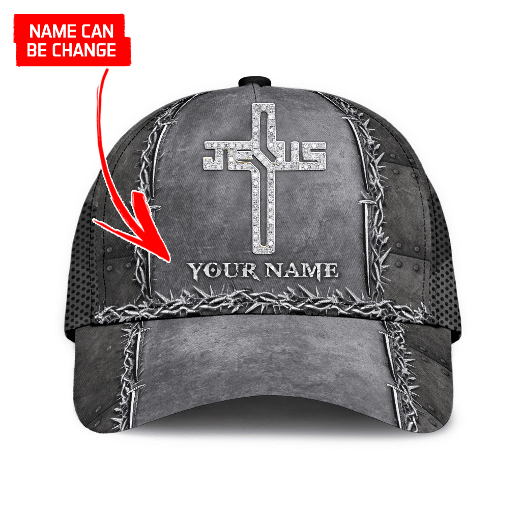 Personalized Name Jesus Is My Savior Diamond Cross Classic Cap – Gift 2025 for Men Women Personalized Name Jesus Is My Savior Diamond Cross Classic Cap – Gift 2025 for Men Women