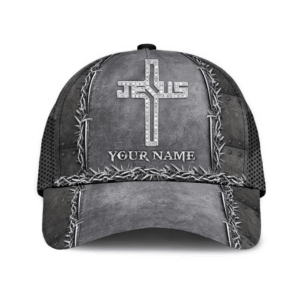 Personalized Name Jesus Is My Savior Diamond Cross Classic Cap - Gift 2025 for Men Women 1