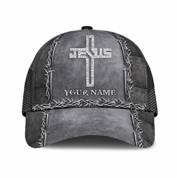 Personalized Name Jesus Is My Savior Diamond Cross Classic Cap – Gift 2025 for Men Women