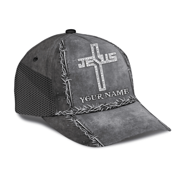 Personalized Name Jesus Is My Savior Diamond Cross Classic Cap – Gift 2025 for Men Women