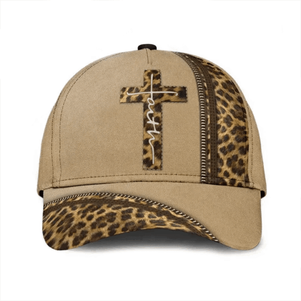 LEOPARD FAITH JESUS CROSS CLASSIC CAP .CPD – Gift 2025 for Men Women