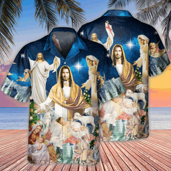 Jesus Christmas Miracle Night Hawaiian Shirt Hoodifize – Festive Holiday Attire