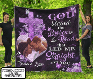 Blessed Husband and Wife Family Faith 3D Custom Quilt - Personalized All Overprint Design