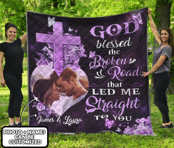 Blessed Husband and Wife Family Faith 3D Custom Quilt – Personalized All Overprint Design
